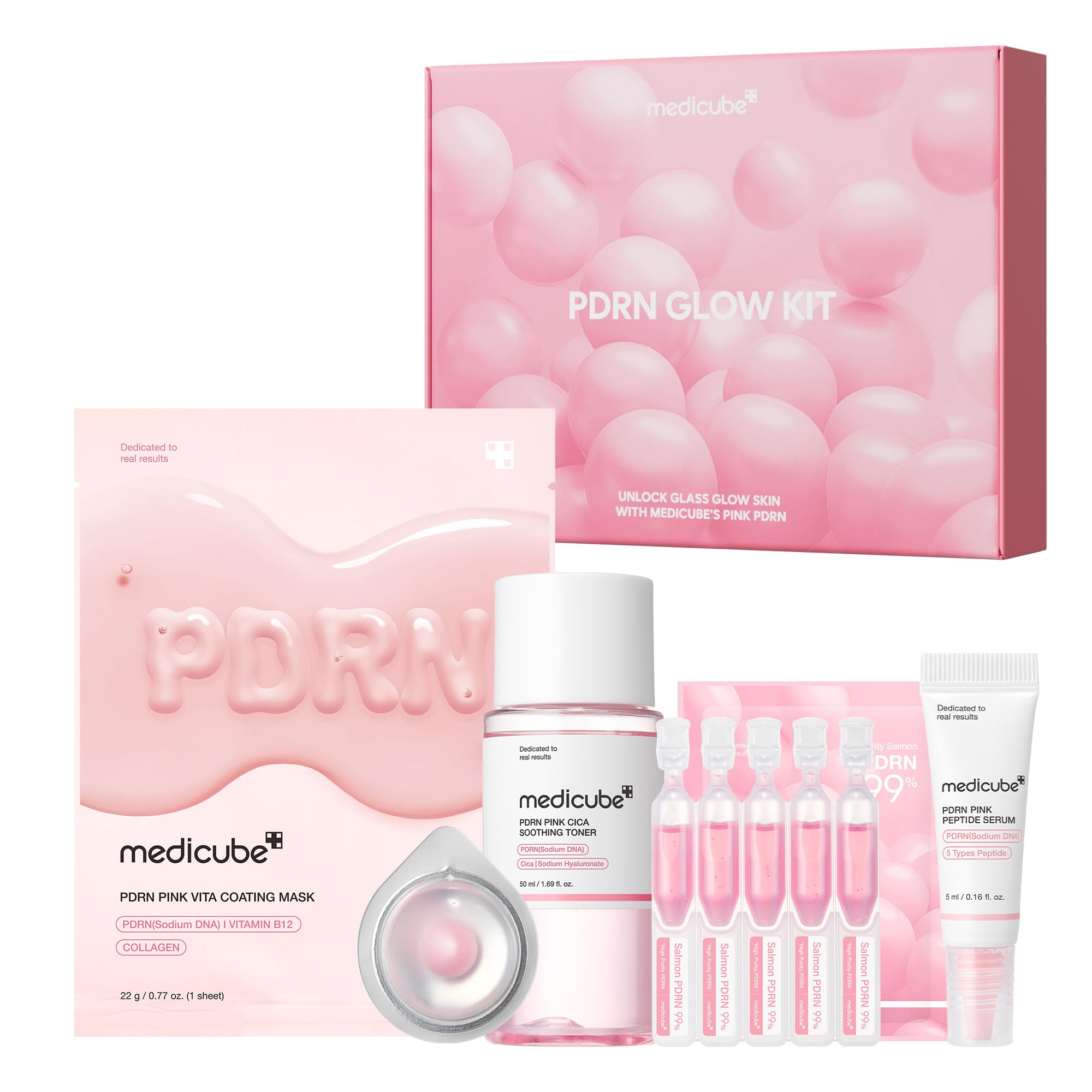 Medicube PDRN Pink Glow Set (Toner + Serum + Cream)